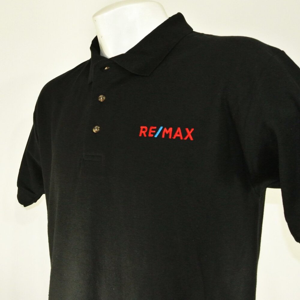REMAX Real Estate Employee Uniform Men's Black Polo Shirt Size XL